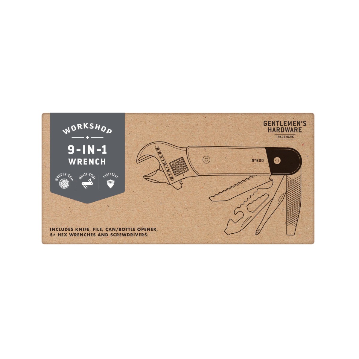 Gentleman's Hardware 9-in-1 Wrench Multi-Tool