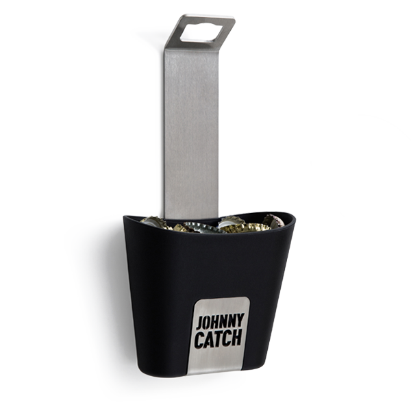 JOHNNY CATCH UP - der Wand-Flaschenöffner (mit Fangbecher)
