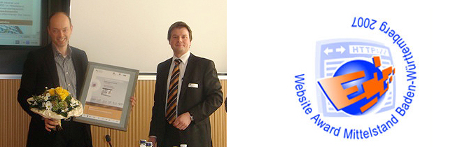 Auszeichnung der Webseite 2007 Auszeichnung der Webseite 2007